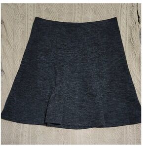 Loft Outlet Womens Medium Charcoal Gray Heathered A-Line Knit Mini Skirt Elastic